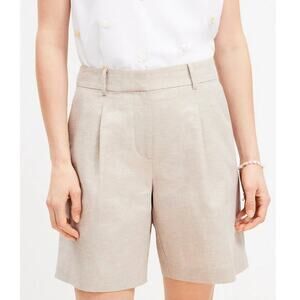 New LOFT Women's Beige Linen Blend Peyton Shorts Size 4